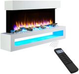 Endeavour Fires Fenwick Wall Mounted Electric Fireplace 110cm/43” 1&2kW, 7 day Programmable Remote Control Fire with an off White Surroud