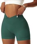 Bovldemt Women's Shorts Workout Shorts for Women Scrunch Bums Shorts Gym Crossover Cycling Shorts Women Yoga Shorts Womens(S, VGreen)