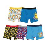 Pokemon Boys' Boxer Brief Multipacks with Pikachu, Evee, Squirtle, Jigglypuff and More in Sizes 4, 6, 8, 10 and 12, 5-pack 100% Cotton Boxer Brief, 4