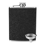 Flasks for Liquor for Women 8OZ - Girls Glitter Bling Pocket Decorative Flask with Funnel 18/8 Stainless Steel for Vodka Whisky