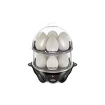 Hamilton Beach 3-in-1 Electric Egg Cooker for Hard Boiled Eggs, Poacher, Omelet Maker & Vegetable Steamer, Holds 14, Black (25508)