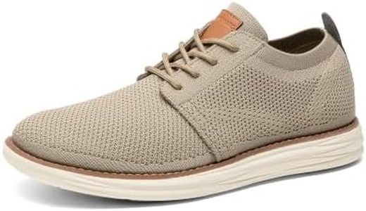 Bruno Marc Men's CoolFlex Breeze Mesh Sneakers Oxfords Lace-Up Lightweight Casual Walking Shoes,Size 8.5,Khaki,Grand