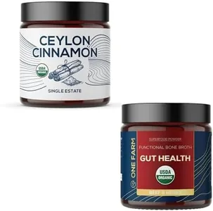 Organic Ceylon Cinnamon & Gut Health Superfood Powder, Single Estate Freshly Ground Cinnamon with Prebiotic Blend, Bone Broth, Turkey Tail, Slippery Elm & Marshmallow Root, Non-GMO, Gluten-Free