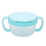 BPA Free Dual Handle Spill-Proof Food Bowl Snack Container for Children Toddlers(Blue)