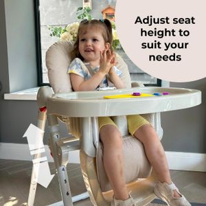 My Babiie Premium Highchair – Oatmeal Beige Baby Feeding Chair