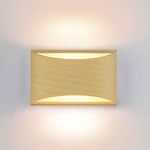 Aipsun 1 Pack Wood Wall Sconce Indoor Wall Lights Hardwired Up and Down Wall Mount Light for Living Room Bedroom Hallway Corridor Conservatory Warm White 3000K(with G9 Bulbs)