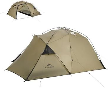 2025 Naturehike 4 Season Tent for Camping with Porch, Bedroom and Fireproof Chimney Opening, Waterproof & Windproof, 2 Person Massif Backpacking Family Tent for Outdoor, Hiking and Travel