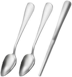 Grapefruit Spoons Serrated Edge Stainless Steel Fruit Knife Grapefruit Utensils Tool Dessert Spoons for Citrus Lemon Kiwi Salads Melon Lime Pitaya Apple Fruit Puree