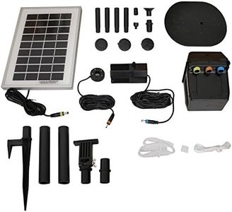 Sunnydaze 66 GPH Solar Water Fountain Pump and Solar Panel Kit with Battery Pack and LED Light - 36-Inch Lift