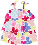 Mud Pie Girls Floral Tiered Dress, Multi, 2T