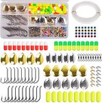 231pcs DIY Fishing Accessories Fishing Lures Spinner Walleye Rig Making Kit for Walleye Spinner Fishing Rigs Crawler Harness, Spinner Blades Rig Floats Clevises Beads Hooks Line