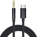 USB C to 3.5mm Audio Aux Jack Cable [3.3ft] Type C to 3.5mm Headphone Stereo Cord Car for i-Phone 15, Samsung Galaxy S23, S22, S20, Android, Pad Pro, Pixel,Hi-Fi Stereo Jack Cord Black