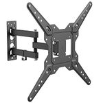 Full Motion TV Wall Mount for Most 23-55 Inch LED LCD Screens TVs up to 66lbs, TV Wall Bracket with Strong Articulating Arms Swivel Tilt Extension, Max VESA 400x400, Black