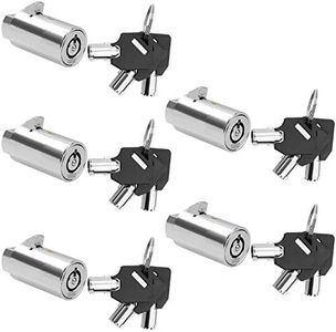 LANIAKEA 5 PCS Vending Machine Lock with Tubular Keyway Keyed Alike for Coke Soda Pepsi Snack Candy Gumball Machine