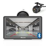 AWESAFE Sat Nav with Reverse Camera, GPS Navigation for Car UK EU Map, GPS Navigator Lorry Truck with Voice Guidance and Speed Camera Warning