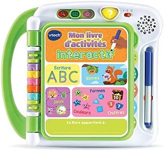 VTech - Mon Livre d'Activités Interactif - J'Écris, Je Joue et J'Apprends, Livre Enfant Interactif, Jouet Éducatif - 3/6 ans- Version FR, Multicolore