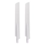 Eightwood Tri-Band WiFi 6E Antenna 2.4GHz 5GHz 6GHz RP-SMA Male Antenna White (2-Pack) for WiFi Router Security Camera DVR Recorder Surveillance Monitor