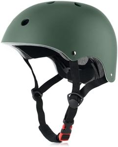 OUWOR Adult Skateboard Bike Helmet for Men and Women, Lightweight Adjustable, Multi-Sport for Bicycle Skate Scooter (Blackish Green, Large)