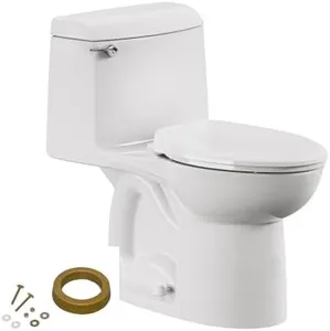 American Standard 613AA001.020 Champion 4 One-Piece Toilet with Toilet Seat and Wax Ring, Elongated Front, Chair Height, White, 1.6 gpf