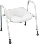 Aidapt Height and Width Adjustable Bariatric Free Standing Raised Over Toilet Seat with Arm Supports, Wipe Clean and Slip Resistant Feet Already Assembled Aid