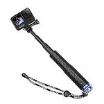 AFAITH Waterproof Aluminum Hand Grip Selfie Stick, Extendable Handheld Monopod Telescopic Pole Compatible with GoPro Hero 12 11 10 9 8 7 6 5 4 EK5000 EK7000 SJ4000 SJ5000 Action Cameras