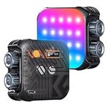 K&F Concept RGB Video Light, 360°Full Color Portable Photography Light w 21 Light Effects, 2500K-9900K CRI 96+ LED Camera Light for Vlogging Selfie Studio, Black