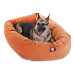 Majestic Pet 52 Inch Orange Villa Collection Micro Velvet Bagel Dog Bed By Products