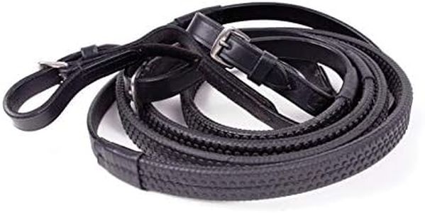 Rhinegold Rubber Covered Flexi Reins - Black