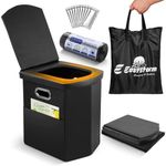 E EASTSTORM Portable Folding Toilet for Camping,Home-Height (16.5in) Outdoor Commode with Leather Seat Cover,Porta Potty for Adults,Kids,Fishing,Emergency,Tents,Bedroom,Road Trips,Beach,Load 440LBS