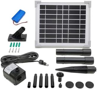 Solar Water Pump with Backup Battery for Birdbath, Fountain, Small Pond, Garden Decoration (Battery Included)