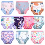 FLYISH DIRECT Potty Training Pants 10 Packs, Big Kids Potty Training Underwear, 100% Cotton Absorbent Girls Training Pants for Daytime Potty Training 8 Years, Purple