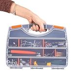 Storage Box With 18 Compartments,Small Hardware Parts Organizer Box,Made of Durable Plastic,Excellent for Screws Nuts and Bolts,with Impact Resistant Polymer,Hardware Box Storage