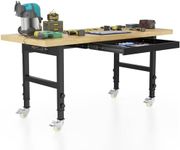60'' Adjustable Workbench, Solid Wo