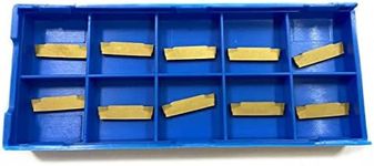 Ruimou 10 Pcs Industrial Tools MGMN200-G(2MM) Tin Coated Carbide Inserts, for MGEHR MGIVR Lathe Grooving Cut-Off Tool