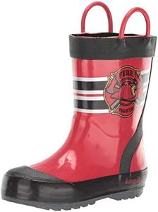 Kamik Boys' Fireman Rain Boot, RED, 3 M US Little Kid