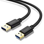 Jelly Tang USB 3.0 A to A Male Cable 0.3M,USB to USB Cable USB Male to Male Cable Double End USB Cord with Gold-Plated Connector for Hard Drive Enclosures, DVD Player, Laptop Cooler (1Ft/0.3M)