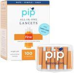 Pip Lancets for Diabetes Testing - 28G x 1.8mm Ultra-Thin Safety Lancets 100 Count | Pressure-Activated Single Use Diabetic Needles for Blood Glucose Testing | No Lancing Device Required - Orange
