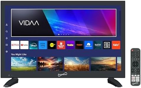 Supersonic SC-1920VTV 18.5inch Smart AC/DC LED TV, Powered by VIDAA, 1080p, WiFi, Built-in Speakers, USB, 3X HDMI ARC, for Kitchen, RV, Boat, Truck, Playroom, Dorm Room, Remote, DC Car Cord Included