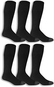 Fruit of the Loom mens Cushioned Durable Cotton Work Gear Socks With Moisture Wicking, Black, 6.5-12