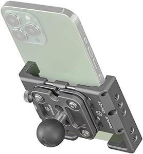 FANAUE Universal Phone Mount with 1'' Ball for Smartphones with a Width of 2.3" to 3.4", Compatible with RAM Mounts B Size Double Socket Arm & Bike Motorcycle Cellphone Holder with Shock Absorber (CPC-07PRO)