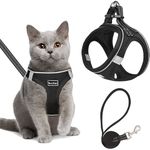 Cat Leash and Harness - Cat Harness and Leash Escape Proof for Walking Travel Outdoor Soft Adjustable Vest Harnesses Cat Harness Escape Proof for Small Medium Large Cats, Kitten, Kitty (XS)