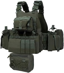 vAv YAKEDA Quick Release Tactical Outdoor Vest for Ment Adjustable Breathable Weighted Vest (US, Alpha, One Size, Regular, Regular, Green)