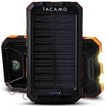 TACAMO Solar Recharging USB Power Bank w/Integrated Dual-LED Emergency Flashlight