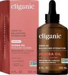 Cliganic Non-GMO Jojoba Oil for Skin, Hair & Face (4oz) | 100% Pure, Natural Cold Pressed Unrefined Hexane Free (Packaging May Vary)