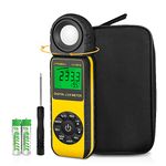 LYCEBELL Light Meter Digital Luxmeter, LC-881D Light Meter Photography Range up to 400,000 Lux Photometer, Handheld Ambient Temperature Measurer with 270º Rotated Date Hold Color LCD Screen