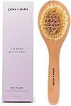 Dry Brushing Body Brush for Lymphatic Drainage - Dry Brushing Body Brush - Dry Brush for Cellulite and Lymphatic - Body Brush for Dry Brushing Natural - Body Exfoliator Brush by Grace and Stella