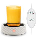 Electric Large Candle Warmer Plate - Ceramic Candle Wax Warmers Timer Adjust Fragrance Intensity Auto Shut Off for Home Office, Aromatherapy Fragrance and Heating Beverage, Milk, Tea, Hot Chocolate