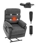 VEVOR Power Lift Recliner Chair, Lift Chair with Heat and Massage for Elderly, Dual Motor Recliner Chair with 2 Anti-Fall Ropes, Infinite Position Adjustment Electric Recliner (Medium, Dark Gray)
