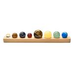 JOVIVI Solar System Galaxy Universe The Eight Planets Healing Stones Chakra Crystals Balls Gemstone Sphere with Wooden Stand Base Feng Shui Ornaments Desk Home Decorations