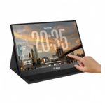 Riitek 15.6 Inch Portable Touchscreen Monitor 1920 X 1080 Ips Screen Usbc External Travel Monitor With Dual Speakers Mini-Hdmi Usb Type-C For Laptop Pc Phone, Protect Case, Black